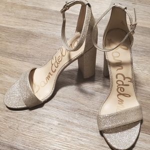 Sam edelman gold glitter heels